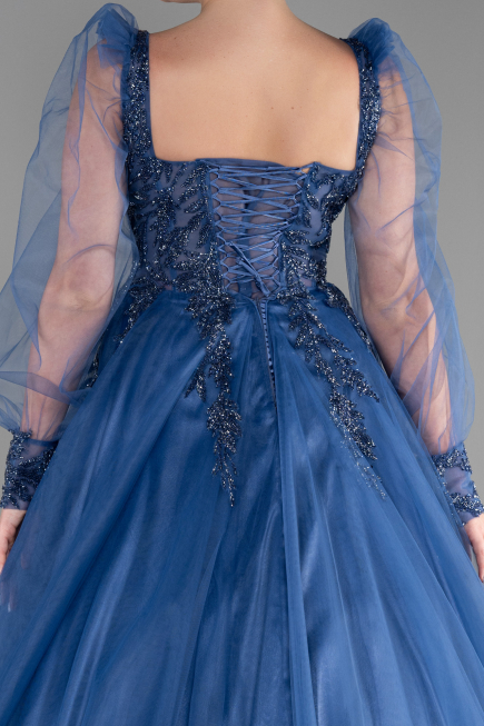 Designer Abendkleid Lang Indigo ABU2791