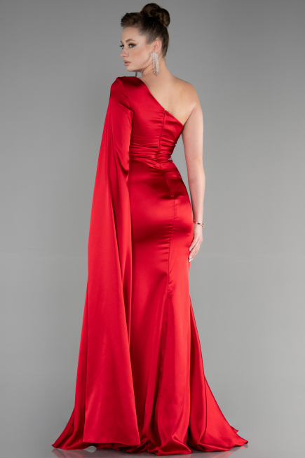 Abendkleid Lang Satin Rot ABU3545