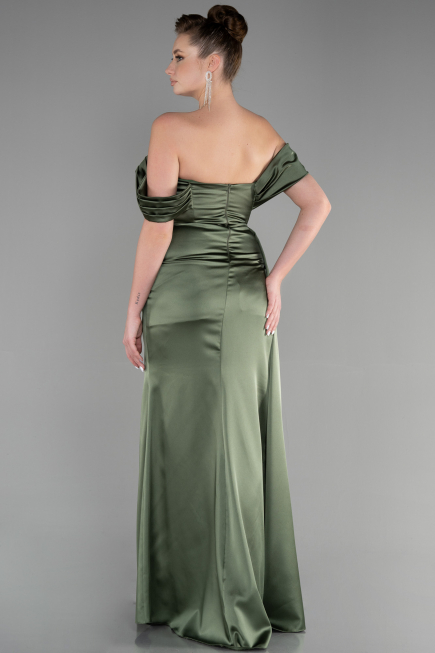 Abschlusskleid Lang Satin Khaki ABU3514