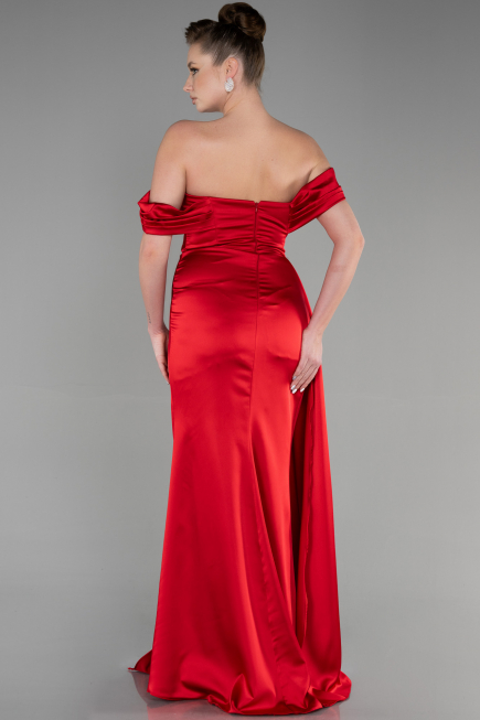 Abschlusskleid Lang Satin Rot ABU3514