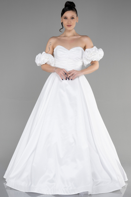 Abendkleid Lang Weiß ABU3547