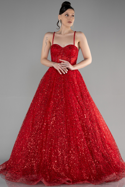 Designer Abendkleid Lang Rot ABU3556