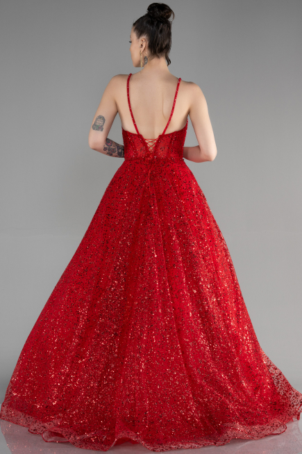 Designer Abendkleid Lang Rot ABU3556