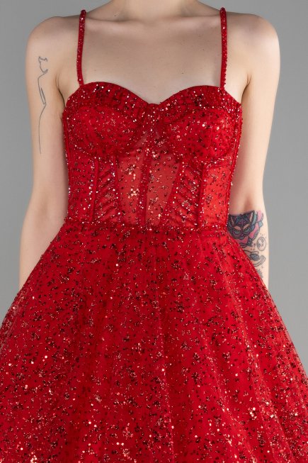 Designer Abendkleid Lang Rot ABU3556