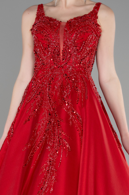 Designer Abendkleid Lang Rot ABU3595