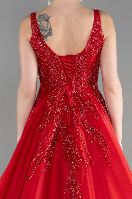 Designer Abendkleid Lang Rot ABU3595