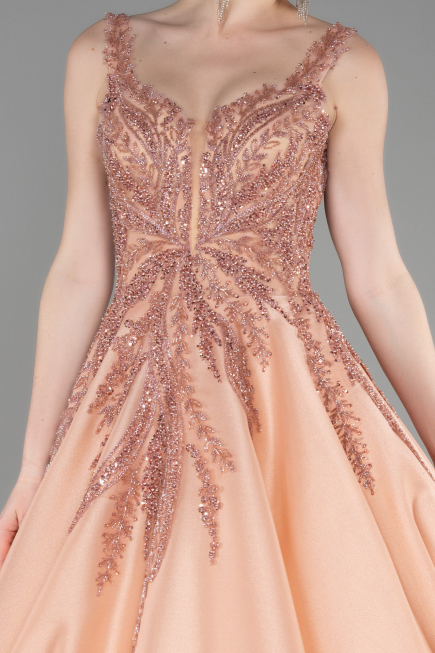 Designer Abendkleid Lang Lachs ABU3597