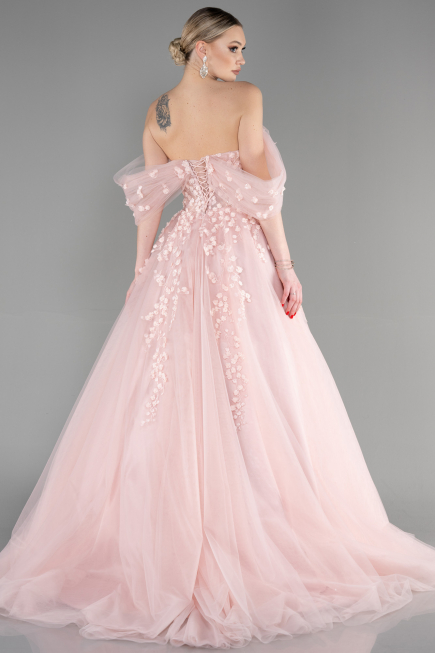 Designer Abendkleid Lang Puder ABU3600