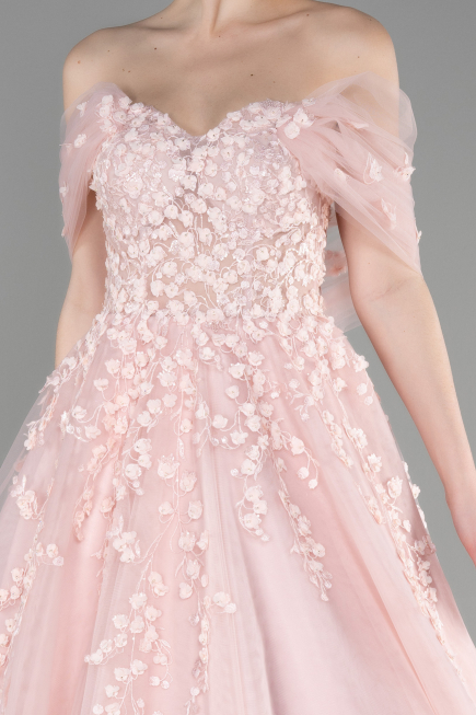 Designer Abendkleid Lang Puder ABU3600