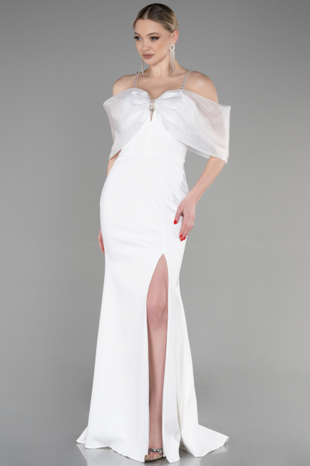 Abendkleid Lang Weiß ABU3601