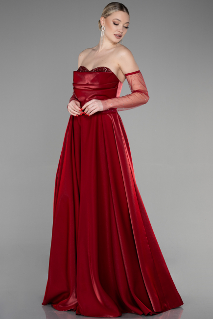 Abendkleid Lang Weinrot ABU3604