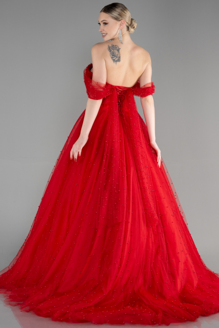 Designer Abendkleid Lang Rot ABU3599