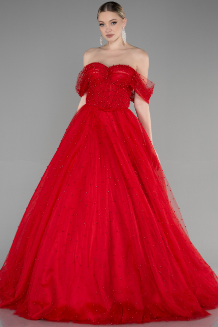 Designer Abendkleid Lang Rot ABU3599