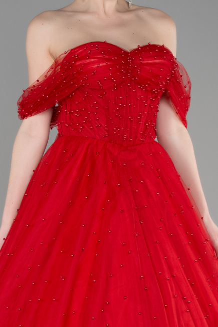 Designer Abendkleid Lang Rot ABU3599