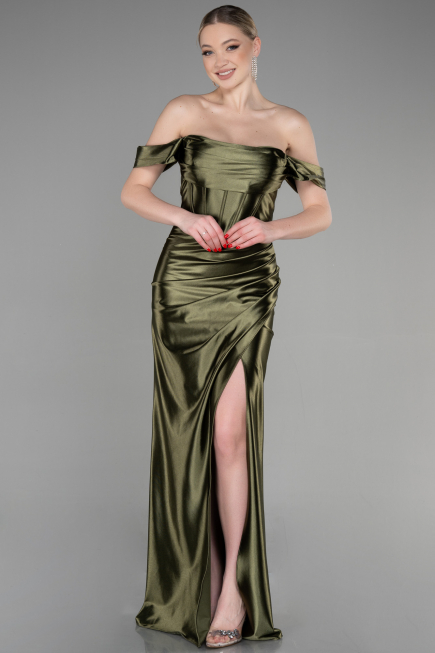 Abendkleid Lang Khaki ABU3611