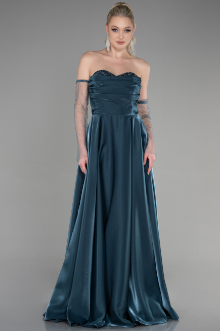 Abendkleid Lang Petrolgrün ABU3604