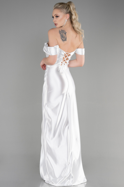 Abendkleid Lang Weiß ABU3611
