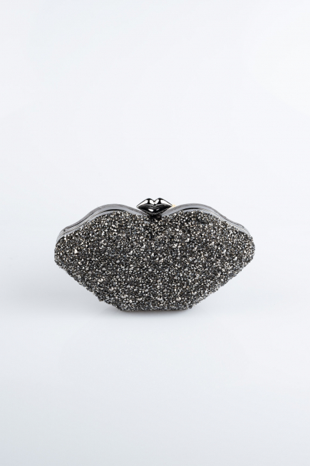 Abendtasche Schuppig Platin SH831