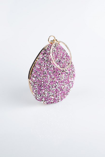 Abendtasche Steinbesetzt Rosa SH833