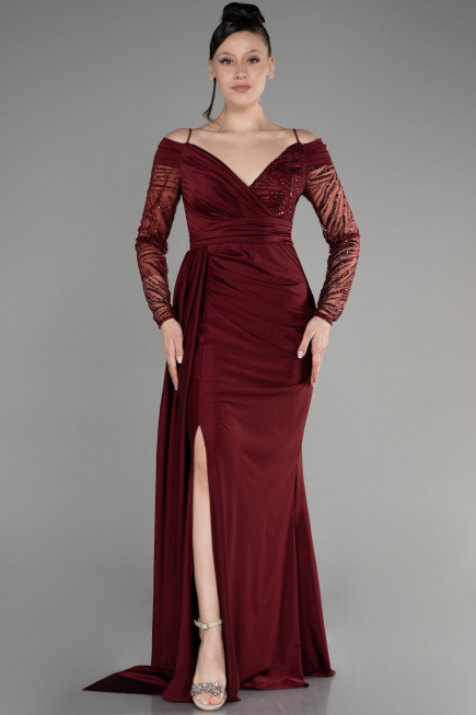 Abendkleid Lang Weinrot ABU3656