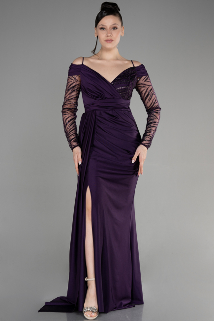 Abendkleid Lang Violett dunkel ABU3656