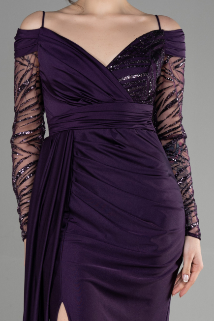 Abendkleid Lang Violett dunkel ABU3656