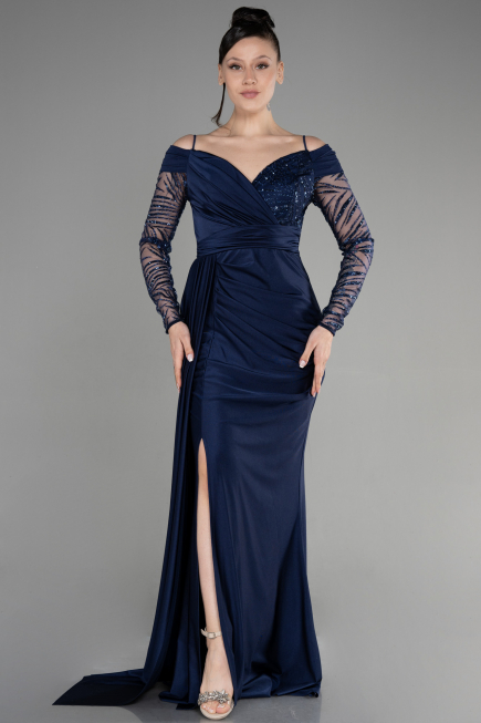 Abendkleid Lang Marineblau ABU3656