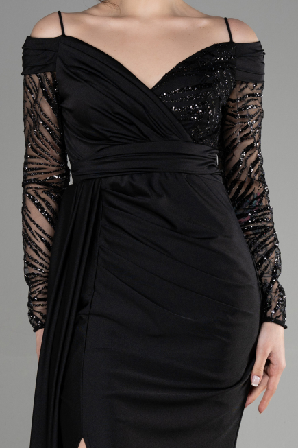 Abendkleid Lang Schwarz ABU3656