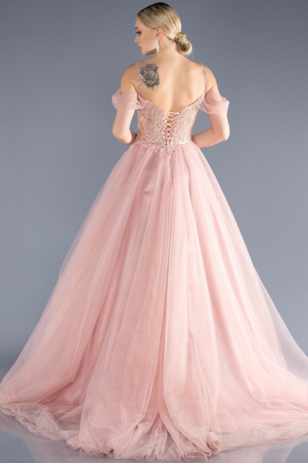 Designer Abendkleid Lang Puder ABU3663