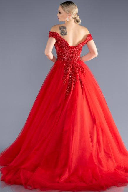 Designer Abendkleid Lang Rot ABU3662