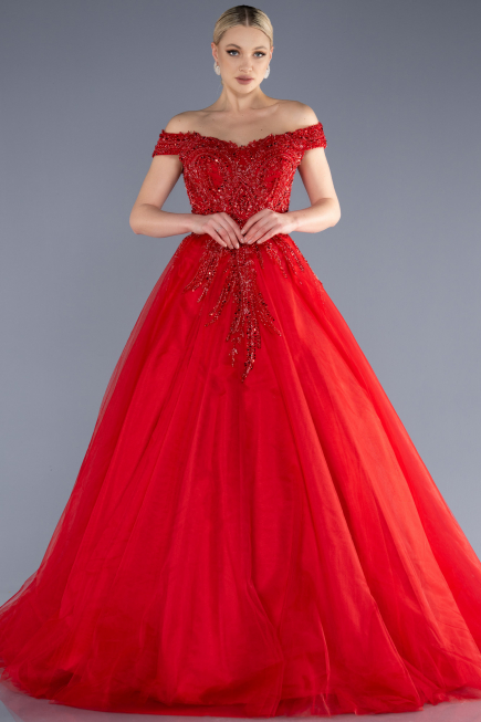 Designer Abendkleid Lang Rot ABU3662