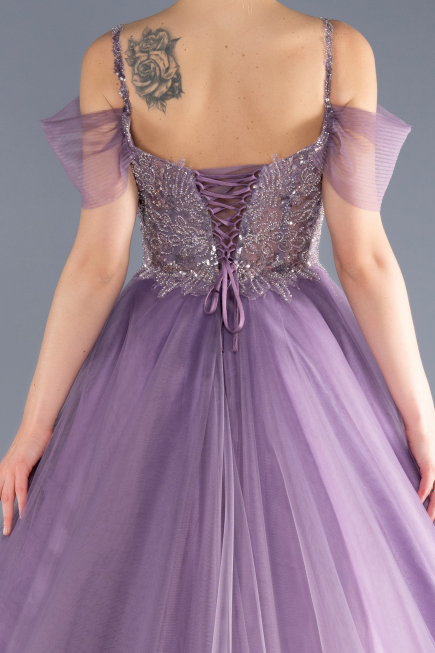 Designer Abendkleid Lang Lavendel ABU3663