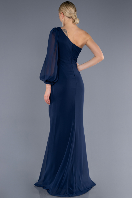 Abendkleid Lang Chiffon Marineblau ABU3677