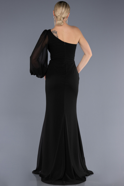 Abendkleid Lang Chiffon Schwarz ABU3677