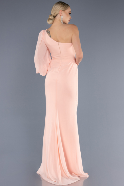 Abendkleid Lang Chiffon Lachs ABU3677