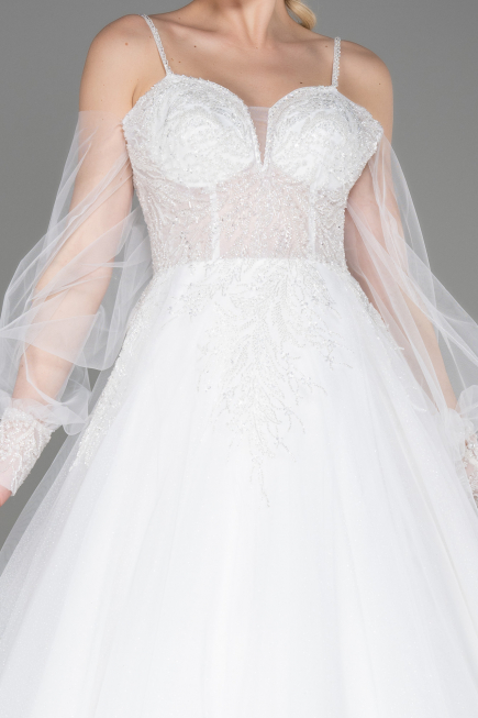 Hochzeitskleider Lang Weiß ABU3704