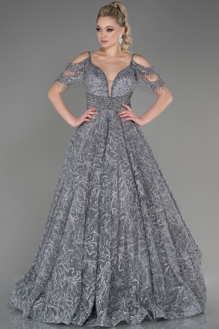 Abendkleid Lang Grau ABU3708