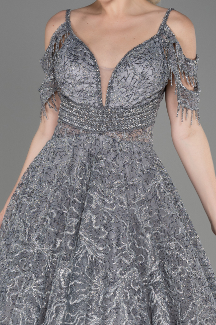 Abendkleid Lang Grau ABU3708