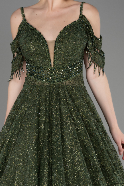 Abendkleid Lang Khaki ABU3708
