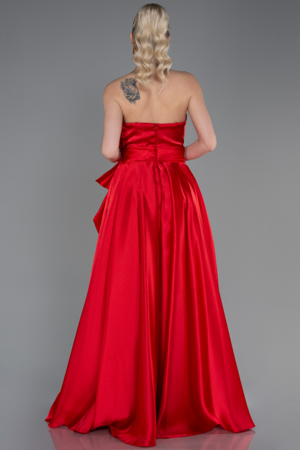 Abendkleid Lang Satin Rot ABU3674