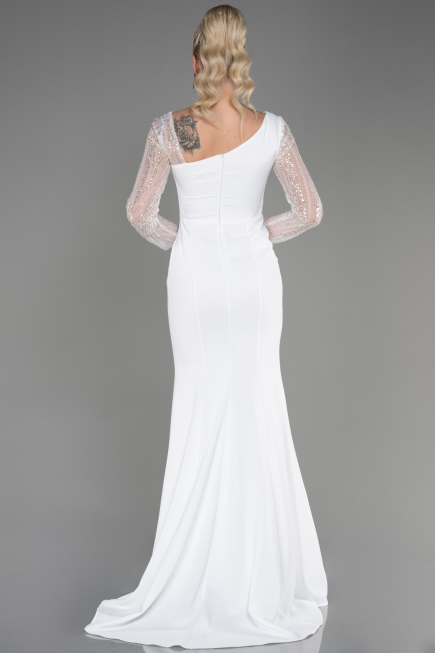 Abendkleid Lang Weiß ABU3712