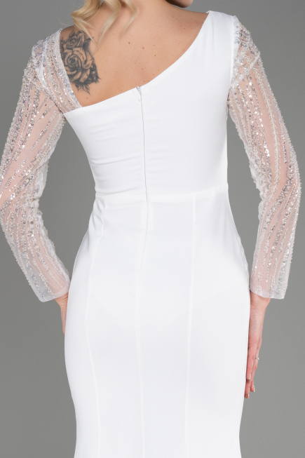 Abendkleid Lang Weiß ABU3712