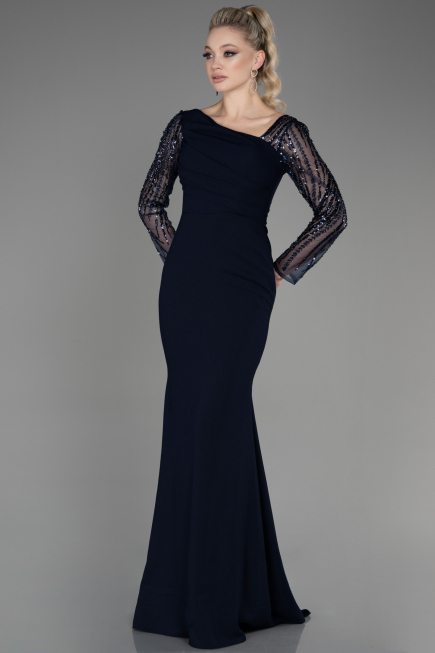 Abendkleid Lang Marineblau ABU3712