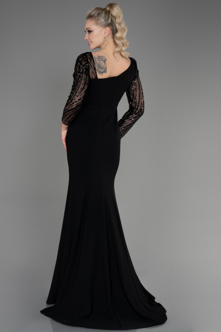Abendkleid Lang Schwarz ABU3712