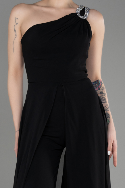 Partykleid Lang Chiffon Schwarz ABT116