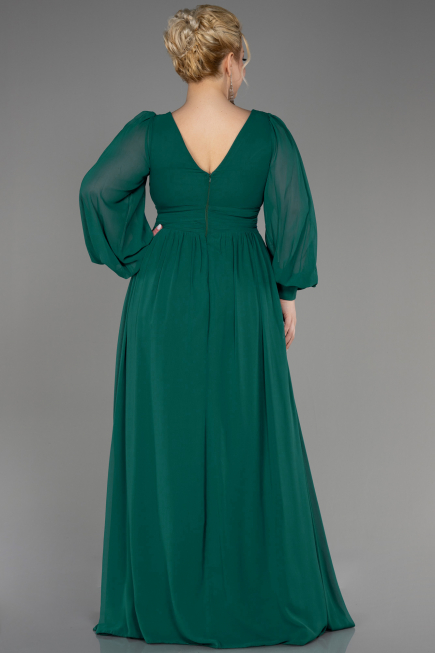 Kleider in Großen Größen Lang Chiffon Smaragdgrün ABU1988