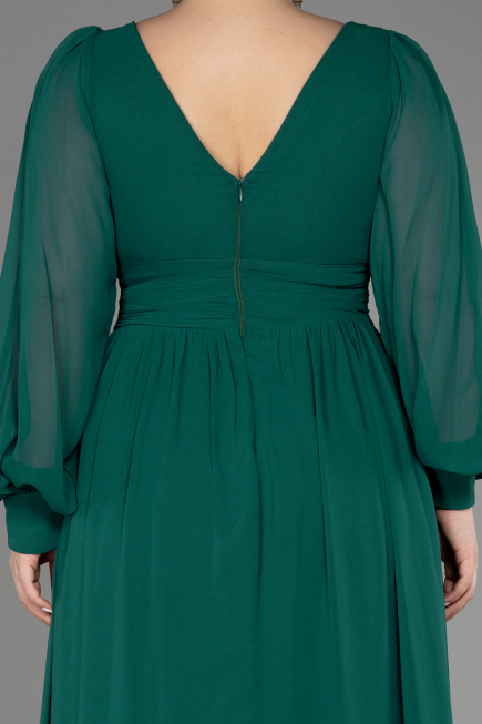 Kleider in Großen Größen Lang Chiffon Smaragdgrün ABU1988