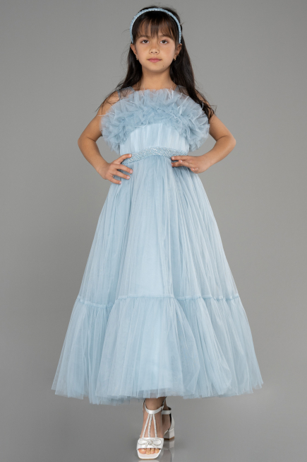 Abendkleid für Kinder Lang Blau ABU3726
