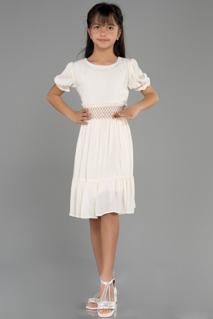 Abendkleid für Kinder Midi Weiß ABK1948