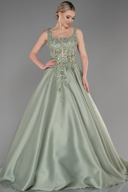 Designer Abendkleid Lang Minzgrün ABU3745